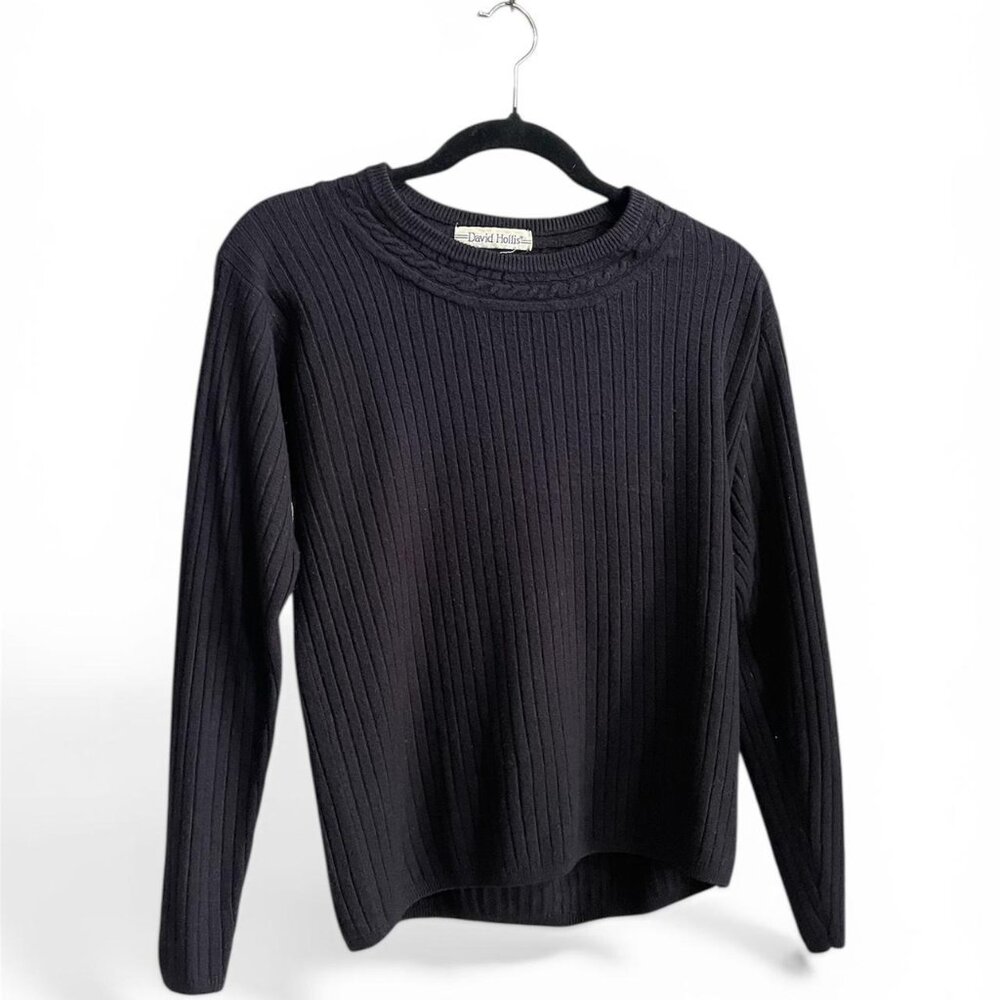 Vintage David Hollis Black and Navy Sweatshirt